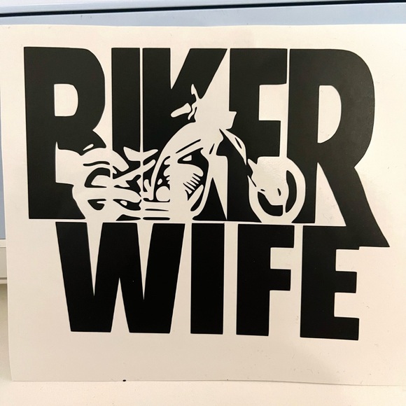 Biker Wife Matte Black Car Decal New - Picture 4 of 5